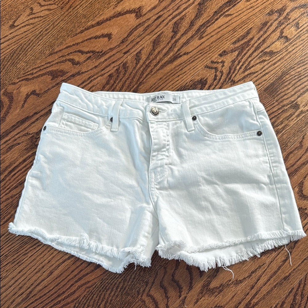 Just Black  Women's White Denim Shorts